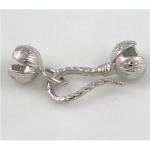 copper clasp, platinum plated, approx 6x26mm [FDC337]