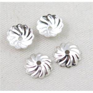 copper beadcaps, silver plated, approx 7mm dia [FDCAPS053]