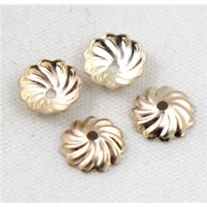 copper beadcaps, light gold plated, approx 7mm dia [FDCAPS054]