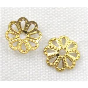 copper beadcaps, gold plated, approx 6mm dia [FDCAPS055]
