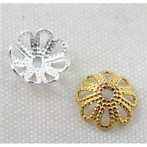 copper beadcaps, mix, approx 7mm dia, gold plated [FDCAPS056GP]