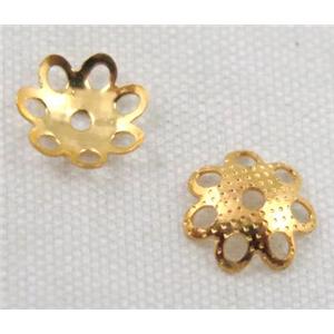 copper beadcaps, gold plated, approx 7mm dia [FDCAPS057]