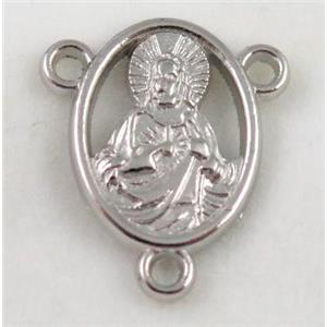 alloy pendant, platinum plated, approx 16x18mm [FDCPD229]
