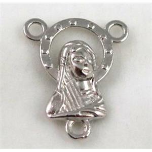 alloy pendant, platinum plated, approx 16x18mm [FDCPD232]