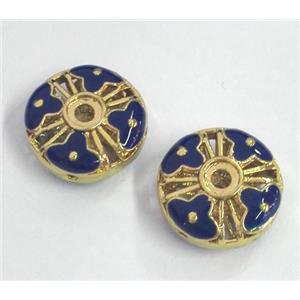 enameling copper spacer bead, flat round, approx 10-14mm [FDEP306]