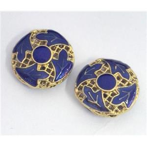 enameling copper spacer bead, flat round, approx 10-14mm [FDEP307]