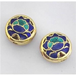 enameling copper spacer bead, flat round, approx 10-14mm [FDEP310]