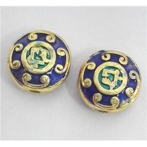 enameling copper spacer bead, flat round, approx 10-14mm [FDEP311]