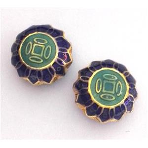 enameling copper spacer bead, flat round, approx 10-14mm [FDEP312]