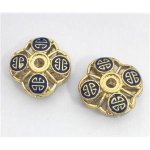 enameling copper spacer bead, flat square, approx 10-14mm [FDEP314]