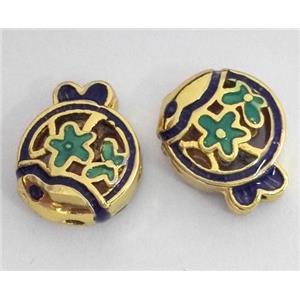 enameling copper spacer bead, colorfast, approx 10-18mm [FDEP333]