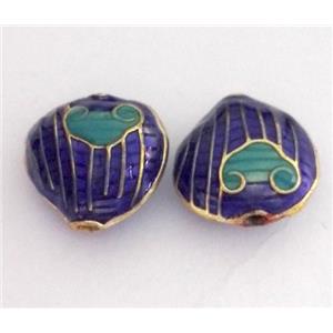 enameling copper heart bead, colorfast, approx 10-18mm [FDEP339]