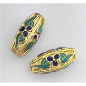 enameling copper spacer bead, colorfast, approx 8x14mm [FDEP344]