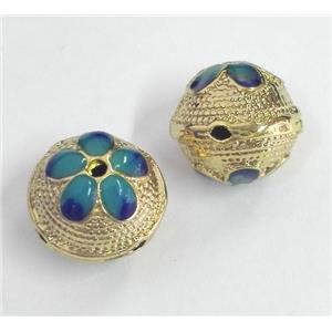 enameling copper spacer bead, colorfast, approx 14mm dia [FDEP349]