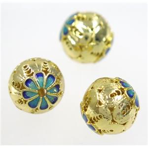 enameling copper spacer bead, colorfast, approx 14x15mm [FDEP351]
