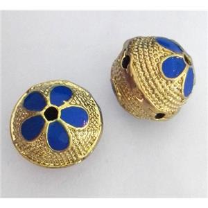 enameling copper spacer bead, colorfast, approx 14mm dia [FDEP352]