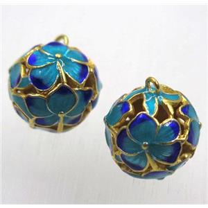enameling copper pendant, colorfast, approx 15mm dia [FDEP353]