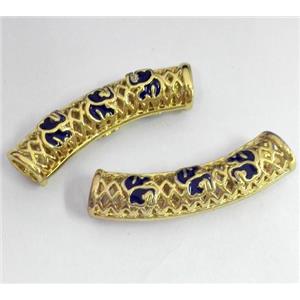 enameling copper spacer bead, colorfast, approx 8x35mm, 5mm hole [FDEP354]