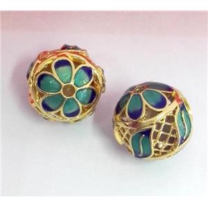 enameling copper spacer bead, colorfast, approx 14mm dia [FDEP358]