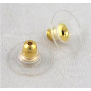 gold-color earring backs, approx 6x12mm [FDER064]