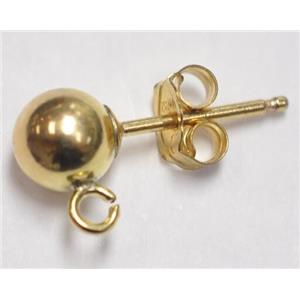 copper earring, gold plated, approx 8mm dia [FDER068]