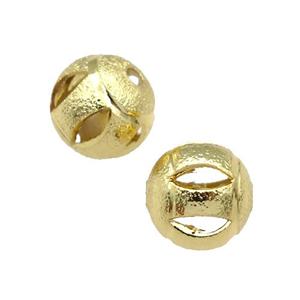 stardust beads, copper, gold plated, round, matte, approx 8mm dia [FDFR050]