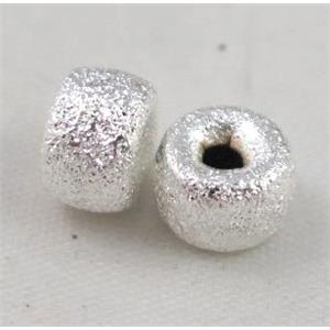 copper spacer bead, matte rondelle, silver plated, approx 8mm dia [FDSRJZ11-8MM]