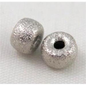 copper spacer bead, matte rondelle, platinum plated, approx 6mm dia [FDSRJZ12-6MM]