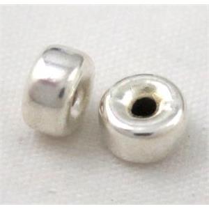copper spacer bead, rondelle, silver plated, approx 6mm dia [FDSRJZ14-6MM]