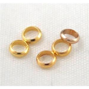 copper spacer bead, ring, gold plated, approx 4mm dia [FDSRJZ15]