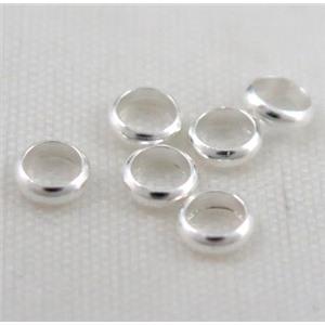 copper spacer bead, ring, silver plated, approx 4mm dia [FDSRJZ16]