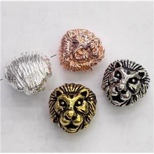 alloy spacer bead, lion head, mixed color, approx 12mm dia [FDSTYA2184]