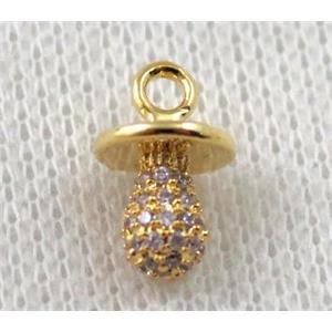 copper lamp pendant paved zircon, gold plated, approx 6-14mm [FDZN1181]
