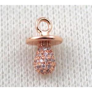 copper lamp pendant paved zircon, rose gold, approx 6-14mm [FDZN1183]