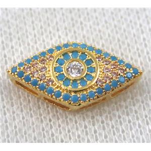 copper bead paved zircon, gold plated, approx 10-20mm [FDZN1519]