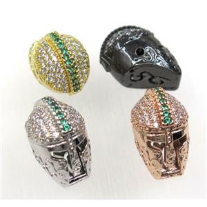 copper helm bead paved zircon, mix color, approx 12-16mm [FDZN1653]