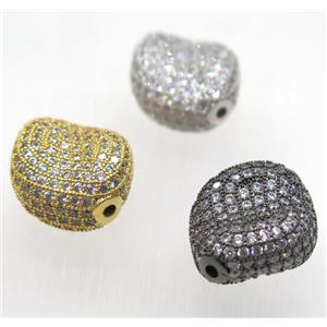 copper twist beads paved zircon, mix color, approx 16-20mm [FDZN1776]