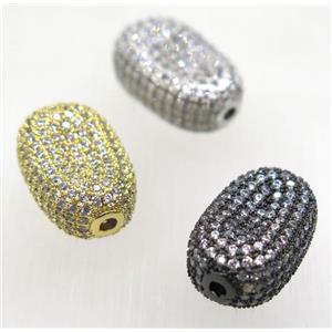 copper beads paved zircon, mix color, approx 12-18mm [FDZN1795]