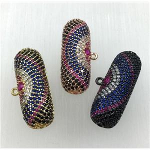 copper pendant paved zircon, mix color, approx 9-25mm [FDZN1865]