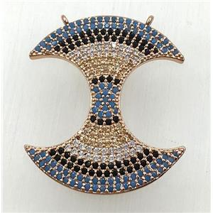 copper pendant paved zircon, rose gold, approx 26-30mm [FDZN1872]