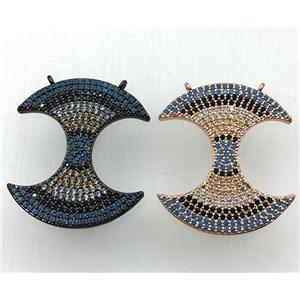 copper pendant paved zircon, mix color, approx 26-30mm [FDZN1875]