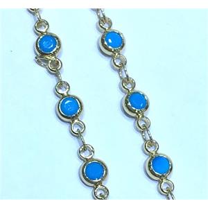 copper chain paved zircon, platinum plated, approx 6mm dia [FDZN1896-6MM]