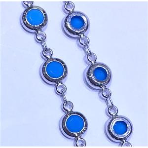 copper chain paved zircon, platinum plated, approx 6mm dia [FDZN1898-6MM]