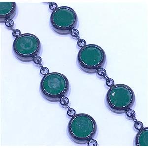 copper chain paved zircon, black plated, approx 8mm dia [FDZN1901-8MM]