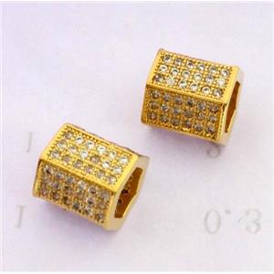 zircon, copper bead, gold plated, approx 8mm dia, 5mm hole [FDZN266]