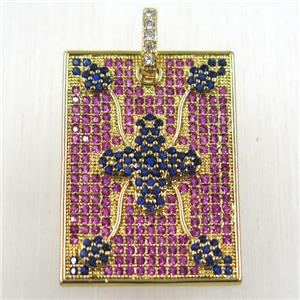 copper pendant paved zircon, approx 20-25mm [FDZN2663]