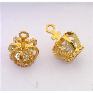 zircon, copper pendant, gold plated, approx 11x16mm [FDZN270]