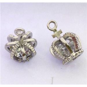 zircon, copper pendant, platinum plated, approx 11x16mm [FDZN272]