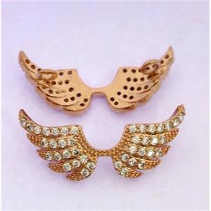 zircon, copper connector, angel wing, red copper, approx 9x20mm [FDZN275]