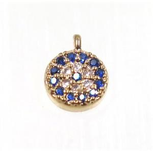 copper circle pendant pave zircon, rose gold, approx 7mm dia [FDZN2752]